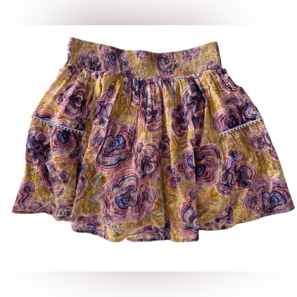 CHUFY Femi Mini Skirt Cotton Mikkel Mustard Print M NWT